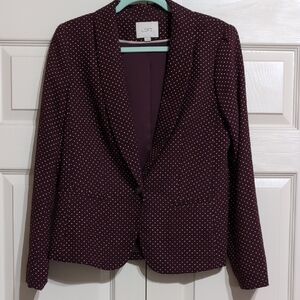 LOFT Red and Purple Tailored Blazer with Notched Lapels